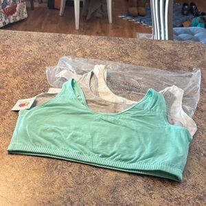 Fruit of the Loom Bralette Pack - Mint, Heather Gray & White
